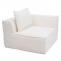 Sofa-Garnitur HWC-O54, Couch Sofa Loungesofa mit Ottomane modular vakuumiert, Stoff/Textil 63x270x190cm ~ creme