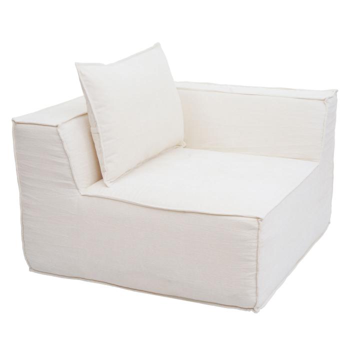 Sofa-Garnitur HWC-O54, Couch Sofa Loungesofa mit Ottomane modular vakuumiert, Stoff/Textil 63x270x190cm ~ creme