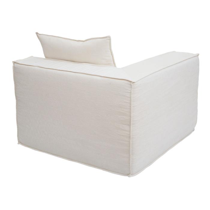Sofa-Garnitur HWC-O54, Couch Sofa Loungesofa mit Ottomane modular vakuumiert, Stoff/Textil 63x270x190cm ~ creme