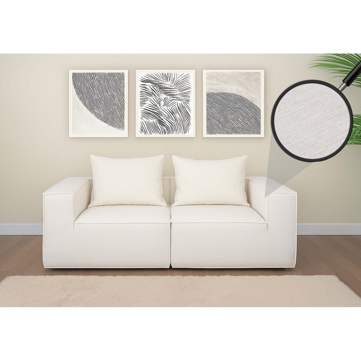 2er-Sofa HWC-O54, Couch 2-Sitzer Loungesofa, modular Stoff/Textil (300g/m) 63x194x97cm ~ creme