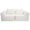 2er-Sofa HWC-O54, Couch 2-Sitzer Loungesofa, modular Stoff/Textil (300g/m) 63x194x97cm ~ creme