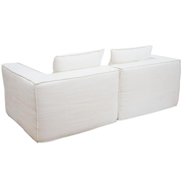 2er-Sofa HWC-O54, Couch 2-Sitzer Loungesofa, modular Stoff/Textil (300g/m) 63x194x97cm ~ creme
