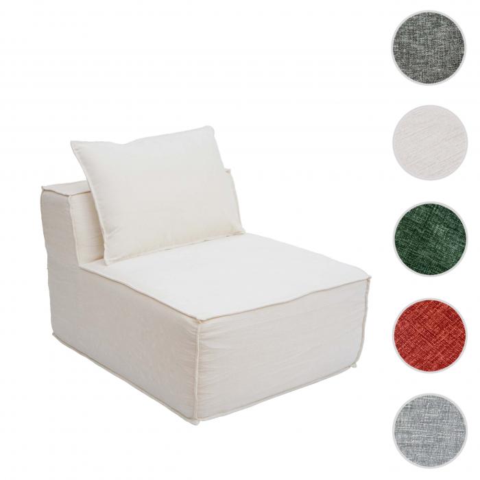 Sessel HWC-O54, Loungesessel Polstersessel Clubsessel Mittelteil, Stoff/Textil (300g/m) 63x75x97cm ~ creme