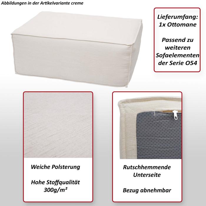Ottomane HWC-O54, Hocker Fuablage Recamiere Chaiselongue, Stoff/Textil (300g/m) 38x75x97cm ~ grn