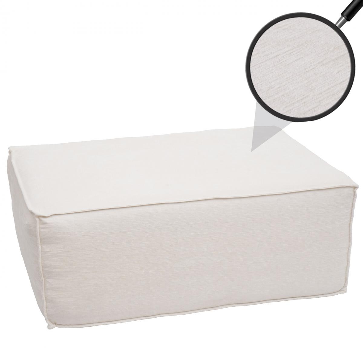Ottomane HWC-O54, Hocker Fuablage Recamiere Chaiselongue, Stoff/Textil (300g/m) 38x75x97cm ~ creme