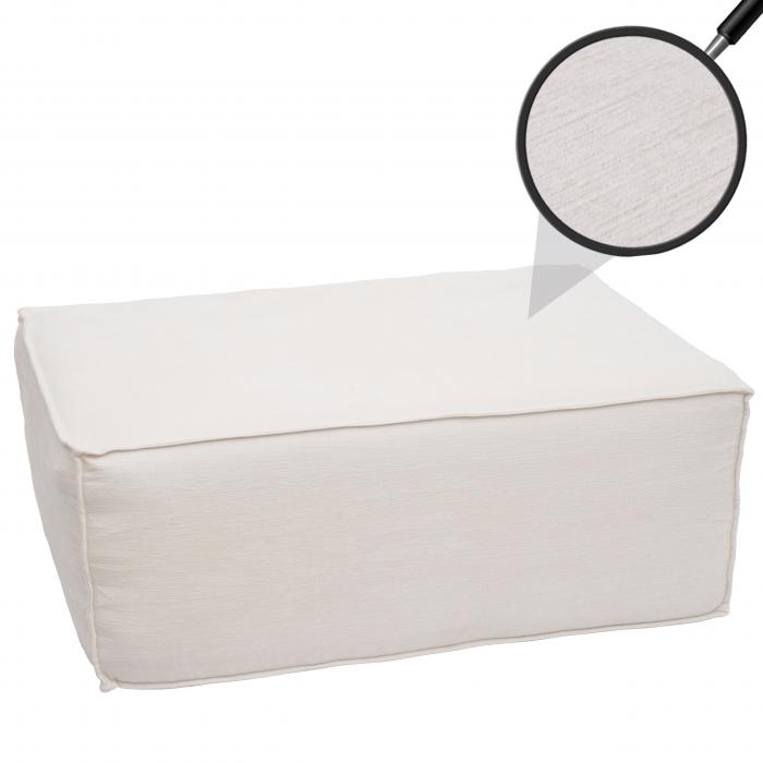 Ottomane HWC-O54, Hocker Fuablage Recamiere Chaiselongue, Stoff/Textil (300g/m) 38x75x97cm ~ creme
