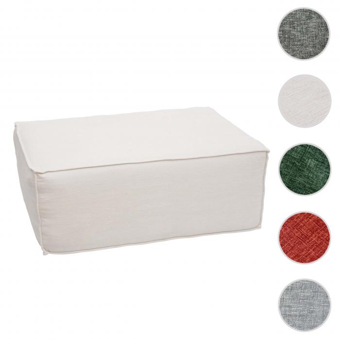 Ottomane HWC-O54, Hocker Fuablage Recamiere Chaiselongue, Stoff/Textil (300g/m) 38x75x97cm ~ creme