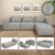 Sofa-Garnitur HWC-O54, Couch Sofa Loungesofa mit Ottomane modular, Stoff/Textil 63x270x190cm ~ hellgrau
