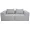 2er-Sofa HWC-O54, Couch 2-Sitzer Loungesofa, modular Stoff/Textil (300g/m) 63x194x97cm ~ hellgrau