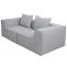 2er-Sofa HWC-O54, Couch 2-Sitzer Loungesofa, modular Stoff/Textil (300g/m) 63x194x97cm ~ hellgrau