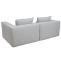 2er-Sofa HWC-O54, Couch 2-Sitzer Loungesofa, modular Stoff/Textil (300g/m) 63x194x97cm ~ hellgrau