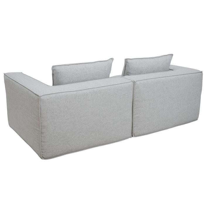 2er-Sofa HWC-O54, Couch 2-Sitzer Loungesofa, modular Stoff/Textil (300g/m) 63x194x97cm ~ hellgrau