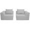 2er-Sofa HWC-O54, Couch 2-Sitzer Loungesofa, modular Stoff/Textil (300g/m) 63x194x97cm ~ hellgrau