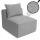 Sessel HWC-O54, Loungesessel Polstersessel Clubsessel Mittelteil, Stoff/Textil (300g/m) 63x75x97cm ~ hellgrau