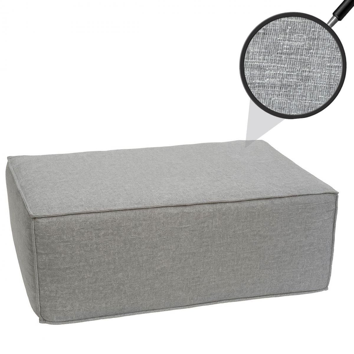 Ottomane HWC-O54, Hocker Fuablage Recamiere Chaiselongue, Stoff/Textil (300g/m) 38x75x97cm ~ hellgrau