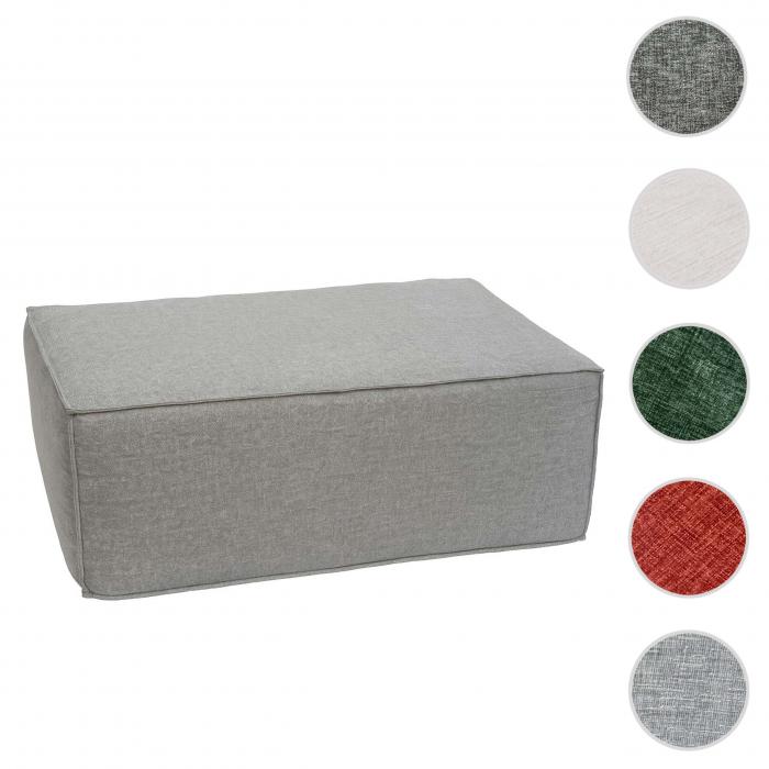 Ottomane HWC-O54, Hocker Fuablage Recamiere Chaiselongue, Stoff/Textil (300g/m) 38x75x97cm ~ hellgrau