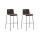 2er Set Barhocker HLO-CP20 Stoff 4-Fu Gestell schwarz ~ braun