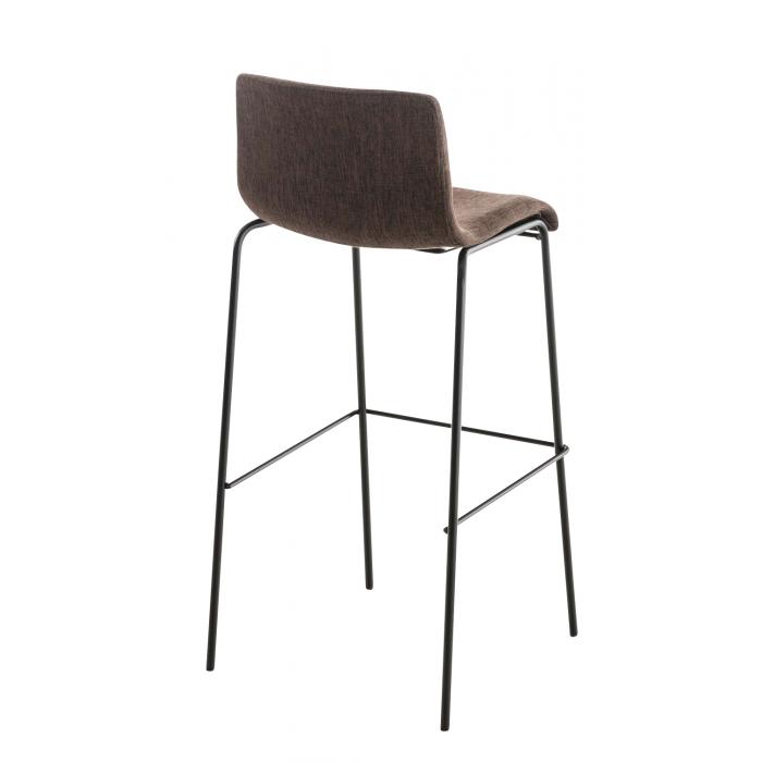 2er Set Barhocker HLO-CP20 Stoff 4-Fu Gestell schwarz ~ braun