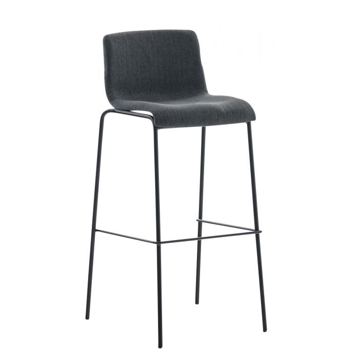 2er Set Barhocker HLO-CP20 Stoff 4-Fu Gestell schwarz ~ dunkelgrau