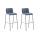 2er Set Barhocker HLO-CP20 Stoff 4-Fu Gestell schwarz ~ blau
