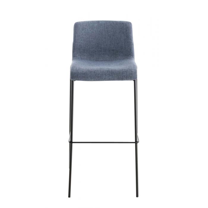 2er Set Barhocker HLO-CP20 Stoff 4-Fu Gestell schwarz ~ blau