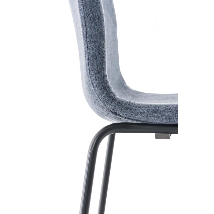 2er Set Barhocker HLO-CP20 Stoff 4-Fu Gestell schwarz ~ blau