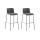 2er Set Barhocker HLO-CP20 Stoff 4-Fu Gestell schwarz ~ hellgrau