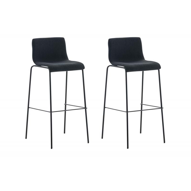 2er Set Barhocker HLO-CP20 Stoff 4-Fu Gestell schwarz ~ schwarz
