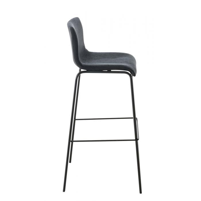 2er Set Barhocker HLO-CP20 Stoff 4-Fu Gestell schwarz ~ schwarz