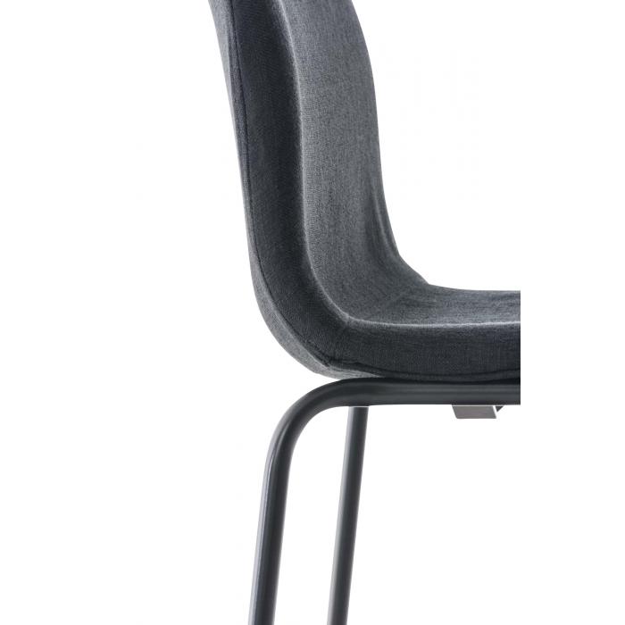 2er Set Barhocker HLO-CP20 Stoff 4-Fu Gestell schwarz ~ schwarz