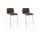 2er Set Barhocker HLO-CP20 Stoff 4-Fu Gestell chrom ~ braun