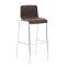 2er Set Barhocker HLO-CP20 Stoff 4-Fu Gestell chrom ~ braun