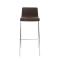 2er Set Barhocker HLO-CP20 Stoff 4-Fu Gestell chrom ~ braun