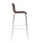 2er Set Barhocker HLO-CP20 Stoff 4-Fu Gestell chrom ~ braun
