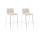2er Set Barhocker HLO-CP20 Stoff 4-Fu Gestell chrom ~ creme