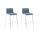 2er Set Barhocker HLO-CP20 Stoff 4-Fu Gestell chrom ~ blau