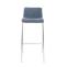 2er Set Barhocker HLO-CP20 Stoff 4-Fu Gestell chrom ~ blau