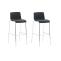 2er Set Barhocker HLO-CP20 Stoff 4-Fu Gestell chrom ~ dunkelgrau