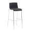2er Set Barhocker HLO-CP20 Stoff 4-Fu Gestell chrom ~ dunkelgrau