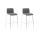 2er Set Barhocker HLO-CP20 Stoff 4-Fu Gestell chrom ~ hellgrau