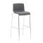 2er Set Barhocker HLO-CP20 Stoff 4-Fu Gestell chrom ~ hellgrau
