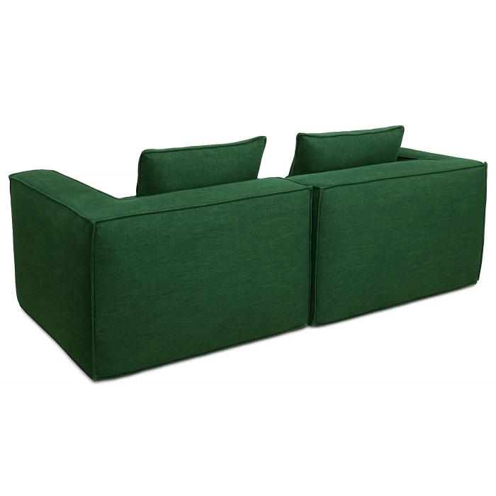 2er-Sofa HWC-O54, Couch 2-Sitzer Loungesofa, modular Stoff/Textil (300g/m) 63x194x97cm ~ grn