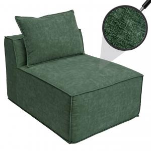 Sessel HWC-O54, Loungesessel Polstersessel Clubsessel Mittelteil, Stoff/Textil (300g/m) 63x75x97cm ~ grn