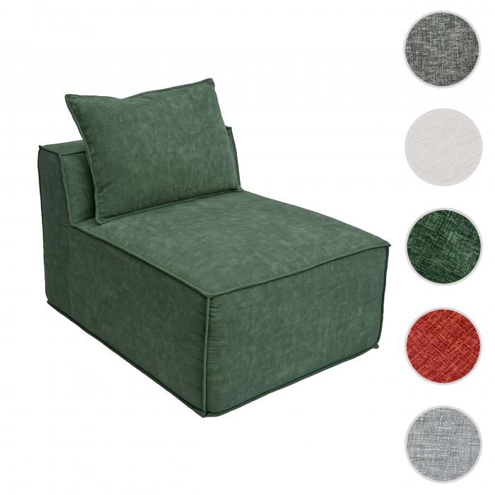 Sessel HWC-O54, Loungesessel Polstersessel Clubsessel Mittelteil, Stoff/Textil (300g/m) 63x75x97cm ~ grn