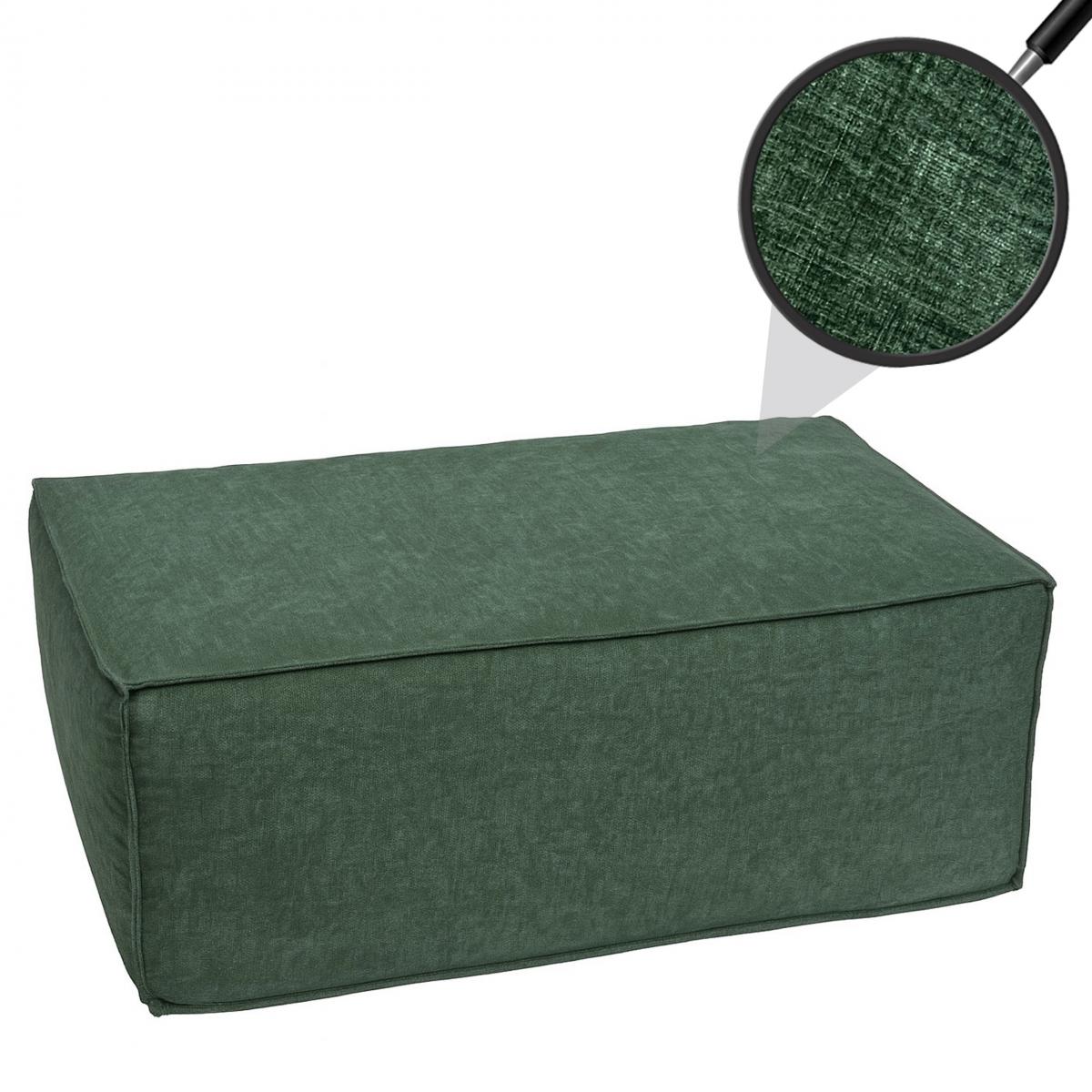 Ottomane HWC-O54, Hocker Fuablage Recamiere Chaiselongue, Stoff/Textil (300g/m) 38x75x97cm ~ grn
