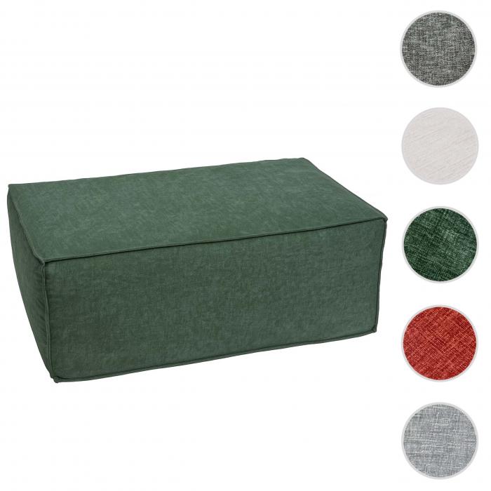 Ottomane HWC-O54, Hocker Fuablage Recamiere Chaiselongue, Stoff/Textil (300g/m) 38x75x97cm ~ grn
