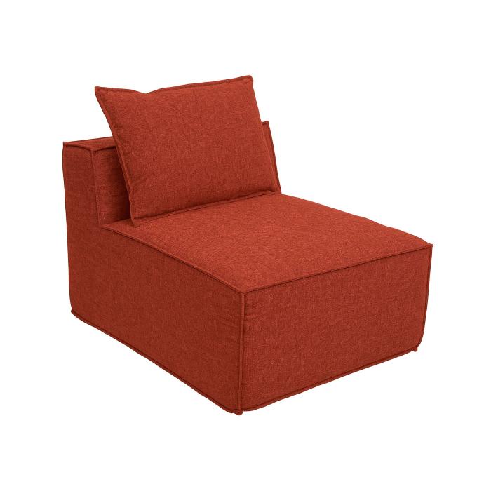 Sessel HWC-O54, Loungesessel Polstersessel Clubsessel Mittelteil, Stoff/Textil (300g/m) 63x75x97cm ~ terrakotta