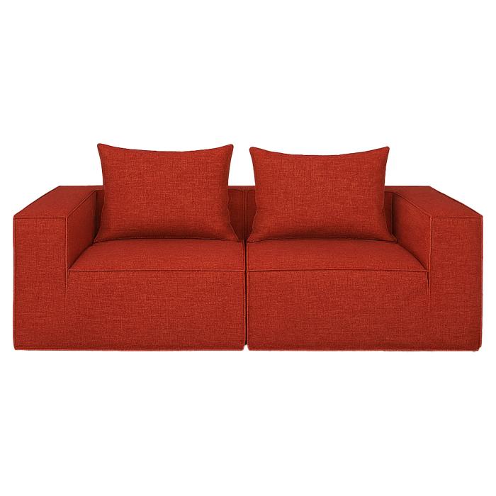 2er-Sofa HWC-O54, Couch 2-Sitzer Loungesofa, modular Stoff/Textil (300g/m) 63x194x97cm ~ terrakotta