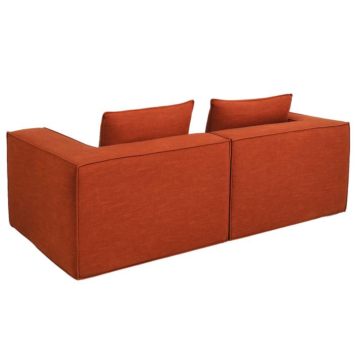 2er-Sofa HWC-O54, Couch 2-Sitzer Loungesofa, modular Stoff/Textil (300g/m) 63x194x97cm ~ terrakotta
