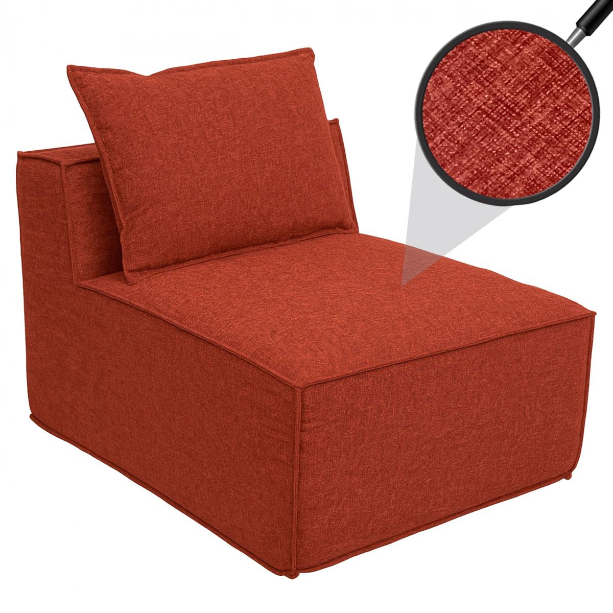 Sessel HWC-O54, Loungesessel Polstersessel Clubsessel Mittelteil, Stoff/Textil (300g/m) 63x75x97cm ~ terrakotta